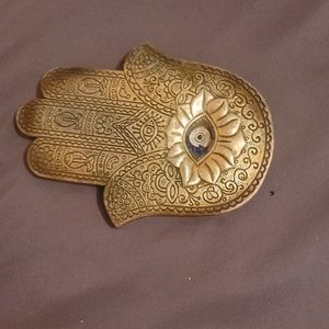 Gold Hamsa Hand incense burner